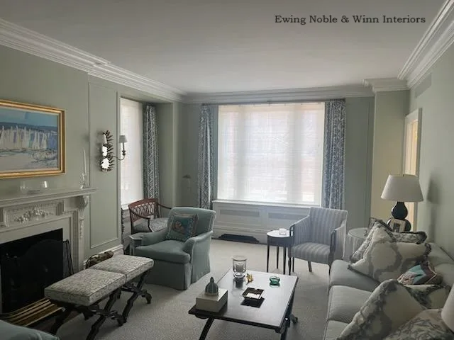 Hartmann and Forbes Woven Shades with Side Panels Sutton Place NYC