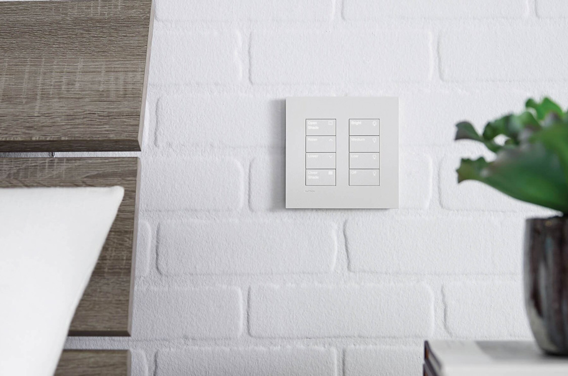 Lutron HomeWorks QSX control panel in a luxury home